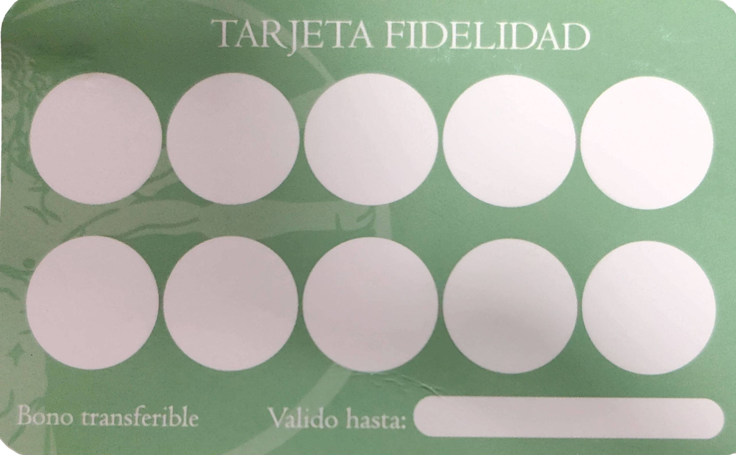 Tarjeta Fidelidad Reverso